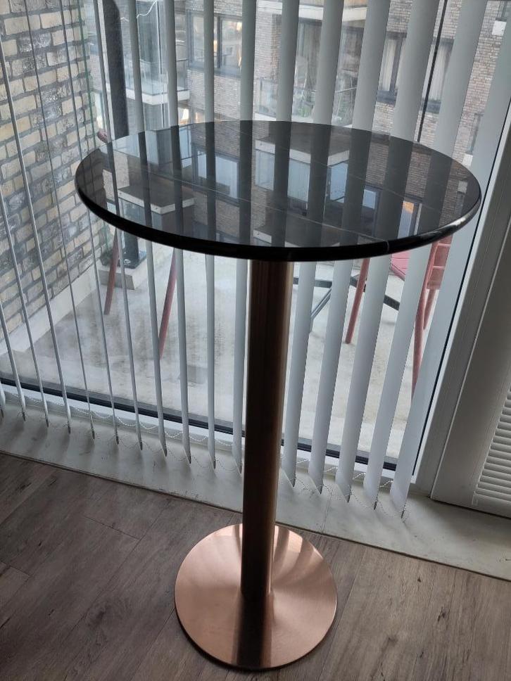 Zwart Marmeren Bartafel, Huis en Inrichting, Tafels | Statafels, Gebruikt, Ophalen