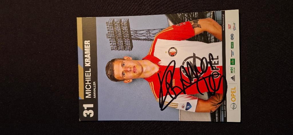 Spelerskaart met handtekening; Michiel Kramer #2 Feyenoord, Verzenden, Nieuw, Feyenoord, Spelerskaart