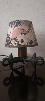 Brocante Tafellamp Gietijzer Kraanvogel Motief, Ophalen of Verzenden