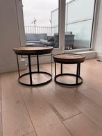 2 Mango Houten Salontafeltjes, Huis en Inrichting, Tafels | Bijzettafels, Ophalen, Minder dan 45 cm, Minder dan 55 cm, Gebruikt