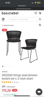 Woood Wings eetkamerstoelen 4 stuks zwart zgan, Huis en Inrichting, Stoelen, Ophalen of Verzenden, Zo goed als nieuw, Zwart