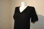 Marccain zwart truitje shirt v hals uitlopende mouwtjes N2/S, Kleding | Dames, Verzenden, Zwart, Zo goed als nieuw, Korte mouw