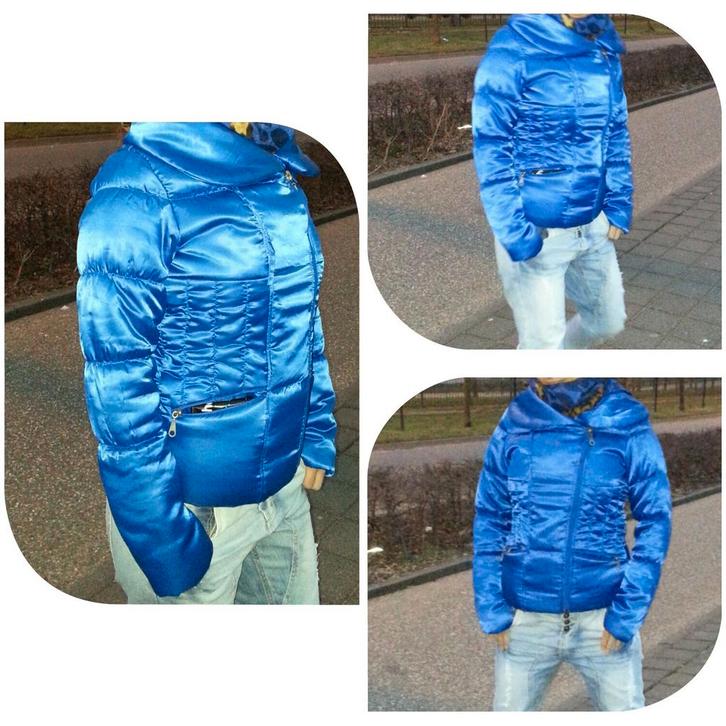 Blauw glamour winterjas maat s jas jassen plofkraag warm, Kleding | Dames, Jassen | Winter, Zo goed als nieuw, Maat 36 (S), Blauw