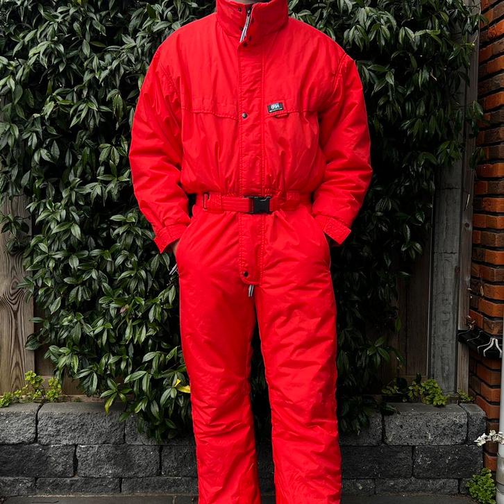 Rood Vintage Retro Skipak XL, Kleding | Heren, Wintersportkleding, Gedragen, Pak, Maat 56/58 (XL), Ophalen of Verzenden