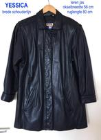 Yessica Winterjas kalfsleer 42/44 Jas brede schouder Vintage, Ophalen, Zwart, Maat 42/44 (L), Zo goed als nieuw