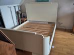 Romantisch houten retro bed jaren vijftig, Huis en Inrichting, Gebruikt, Wit, Hout, Ophalen