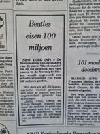The Beatles eisen 100 miljoen schadevergoeding (krant 1979), Verzamelen, Ophalen of Verzenden, 1960 tot 1980, Knipsel(s)