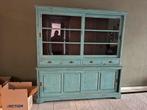 Turquoise Buffetkast met Glasdeuren, Huis en Inrichting, Kasten | Buffetkasten, Ophalen, Gebruikt, 200 cm of meer, 200 cm of meer