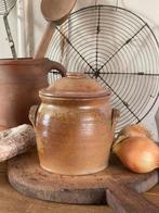 Brocante oude grespot met deksel, Antiek en Kunst, Ophalen of Verzenden