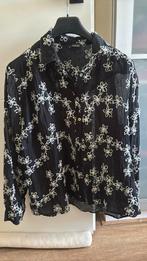 Norah zwarte blouse met all over bloemenprint, Verzenden, Zo goed als nieuw, Maat 42/44 (L), Zwart