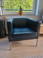 Ikea Klappsta Zwarte leren Fauteils, Huis en Inrichting, Fauteuils, Ophalen, Gebruikt, 50 tot 75 cm