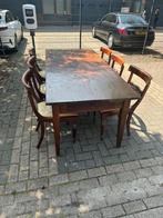 Antieke eettafel met 6 stoelen, Antiek en Kunst, Antiek | Meubels | Tafels, Ophalen