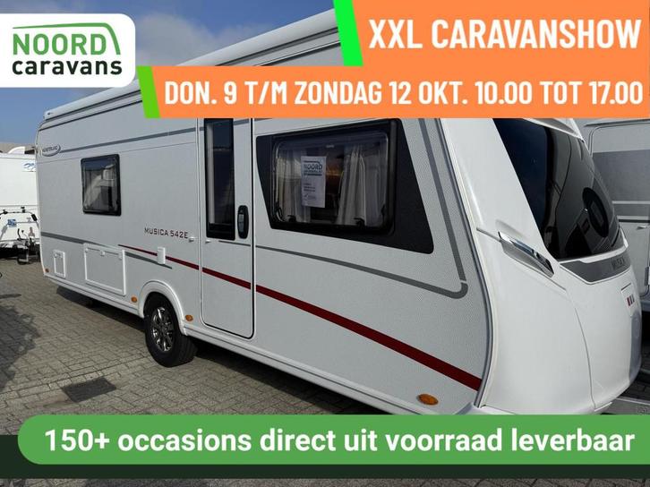 LMC MUNSTERLAND MUSICA 542E, ENKELE BEDDEN, BANKAIRCO,LUIFEL, Caravans en Kamperen, Caravans, Bedrijf, tot en met 4, 1250 - 1500 kg