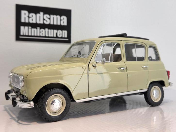 Renault 4 L - Beige + open dak - 1:18 Solido, Hobby en Vrije tijd, Modelauto's | 1:18, Zo goed als nieuw, Auto, Solido, Ophalen of Verzenden