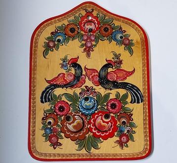 Russische houten Broodplank/Snijplank Gorodets schilderij beschikbaar voor biedingen