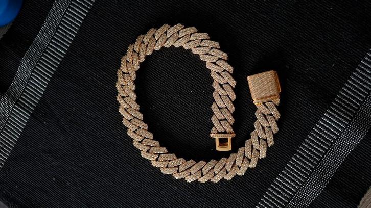 Ketting(Chain) Drippy Amsterdam, Sieraden, Tassen en Uiterlijk, Kettingen, Zo goed als nieuw, Overige materialen, Goud, Ophalen
