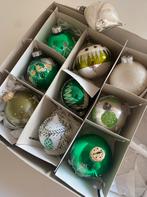 Vintage glazen kerstballen-jaren 50/70- handbeschilderd, Diversen, Kerst, Ophalen of Verzenden, Zo goed als nieuw