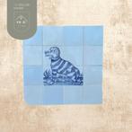 Antiek Delfts tegeltableau met hond, Antiek en Kunst, Antiek | Wandborden en Tegels, Ophalen of Verzenden