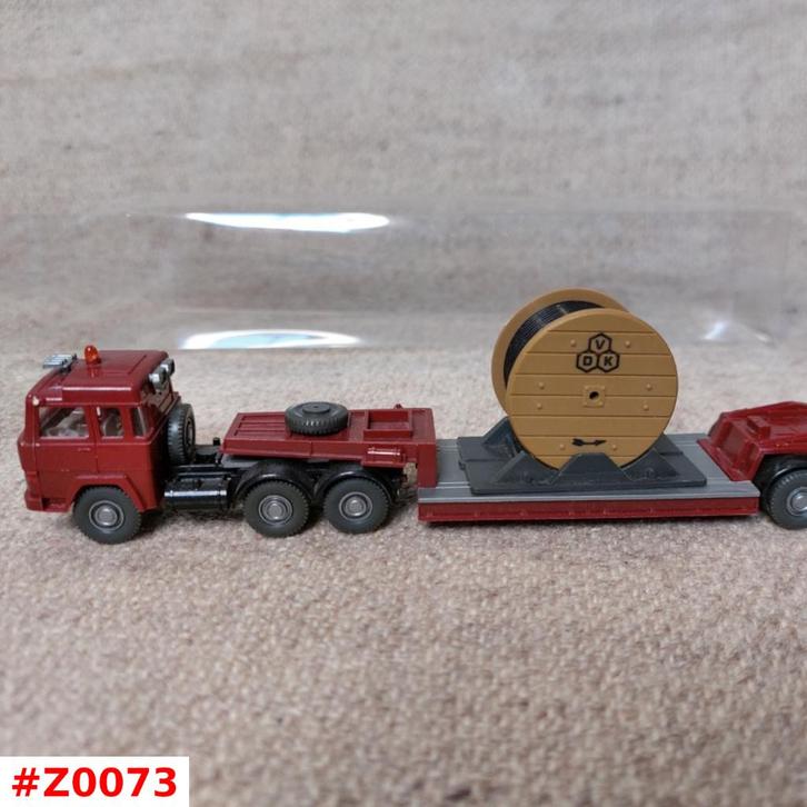 Magirus 235D vrachtwagen met dieplader aanhanger VDK Wiking, Hobby en Vrije tijd, Modelauto's | 1:87, Zo goed als nieuw, Bus of Vrachtwagen