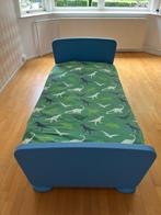 Ikea mammut kinderbed blauw, Ophalen, Gebruikt, 70 tot 85 cm, Matras