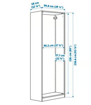 ikea pax kast met 4 legplanken en 2 deuren - afbeelding 2