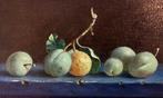 Schilderij stilleven pruimen op tafel. Hans Habraken, Antiek en Kunst, Kunst | Schilderijen | Klassiek, Ophalen of Verzenden
