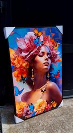 Pracht doek van een krachtige vrouw omringd met vlinders🦋, Ophalen, ., Nieuw, .