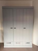 WOOOD Connect 3-deurs kast – grijs, Huis en Inrichting, Kasten | Kledingkasten, Ophalen, Gebruikt, 100 tot 150 cm, Met hangruimte