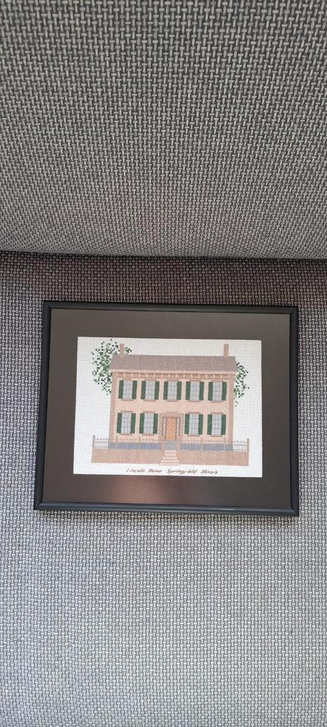 Lincoln Home Borduurwerk - Ingelijst, Huis en Inrichting, Woonaccessoires | Schilderijen, Tekeningen en Foto's, Overige typen