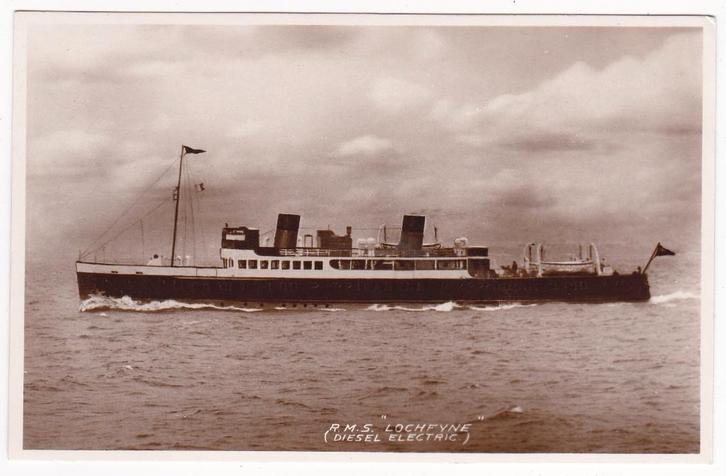 Schip m.v. R.M.S. Lochfyne (Diesel Electric), Verzamelen, Scheepvaart, Gebruikt, Kaart, Foto of Prent, Verzenden