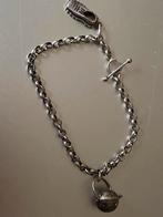 Zilveren bedelarmband met antiek slotje, Sieraden, Tassen en Uiterlijk, Antieke sieraden, Ophalen of Verzenden, Zilver