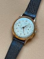 Antiek Prisma ancre chronograph swiss made heren horloge 50s, Overige merken, Overige materialen, Met bandje, Verzenden