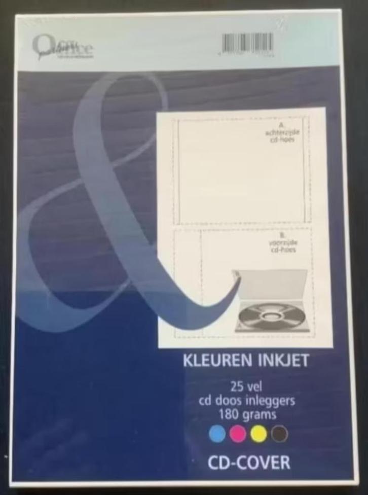 Kleuren inkjet; 25 vel cd doos inleggers; NIEUW ONGEBRUIKT, Diversen, Papierwaren, Nieuw, Ophalen of Verzenden