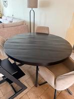 Ronde eettafel zwart, Ophalen, 100 tot 150 cm, Rond, Zo goed als nieuw