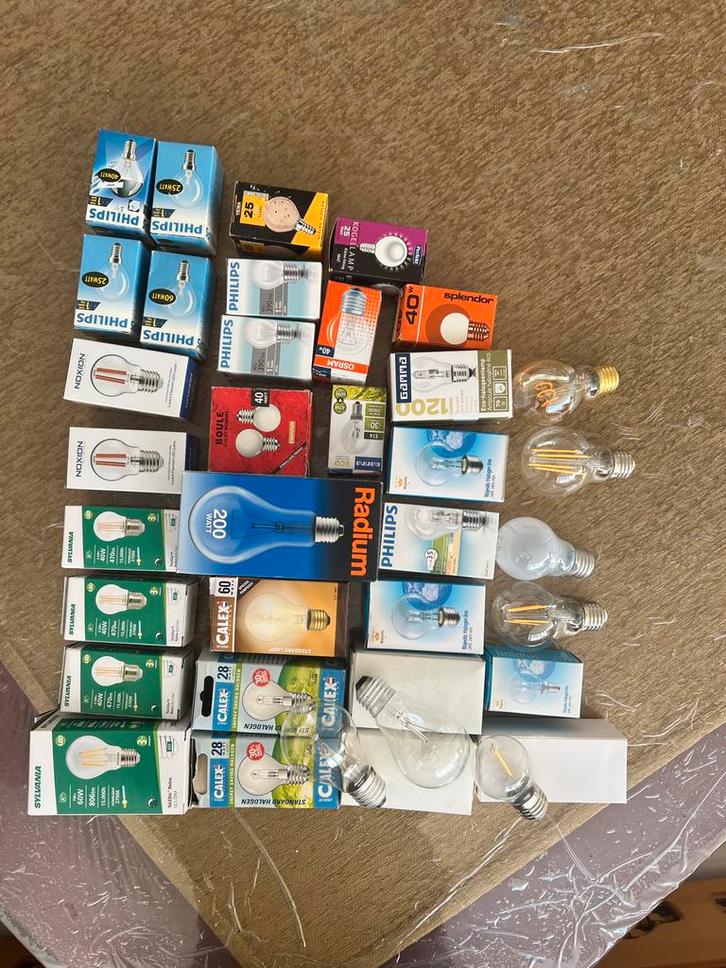 Diverse Lampen Collectie - Gloeilampen, Halogeen, LED, Huis en Inrichting, Lampen | Losse lampen, Gebruikt, Gloeilamp, Minder dan 30 watt