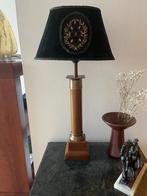 Elegante vintage lamp met zwarte kap, Huis en Inrichting, Lampen | Vloerlampen, Ophalen of Verzenden, Gebruikt, Metaal, Minder dan 100 cm