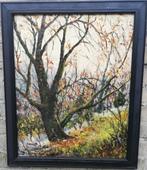 *Joop Burger, Expres. Bosgezicht. Olie/paneel. 47/57 cm., Ophalen