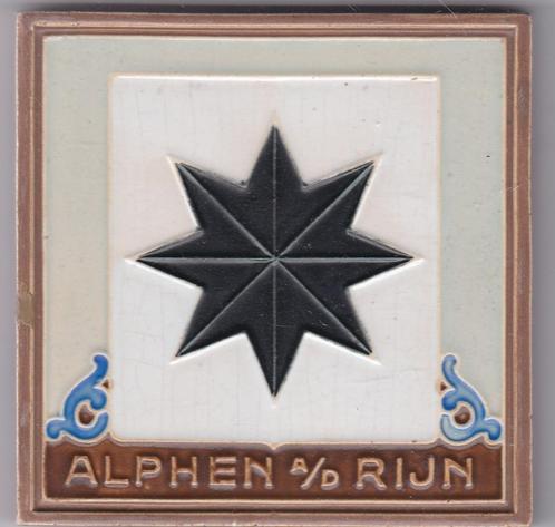 Cloisonné stadswapen Alphen a/d Rijn Westraven, Antiek en Kunst, Antiek | Wandborden en Tegels, Ophalen of Verzenden