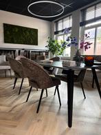 4 NIEUWE eetkamerstoelen in mooie stof, Bruin, Nieuw, Ophalen of Verzenden, Hotel chique