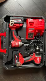 Milwaukee M18 boormachine set Nieuw, Doe-het-zelf en Verbouw, Ophalen of Verzenden, Zo goed als nieuw, Boor- en Schroefmachine