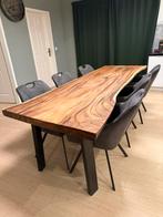 Eettafel / boomstamtafel suarhout, Huis en Inrichting, Tafels | Eettafels, Ophalen, 200 cm of meer, 50 tot 100 cm, Zo goed als nieuw