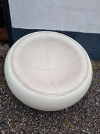 Ball chair vintage, half egg chair, leer, niet gemerkt, Huis en Inrichting, Ophalen, Gebruikt, Wit, Leer