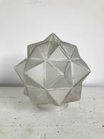 jaren 30 lamp art deco gesatineerde stervormige glaskap, Gebruikt, 25 tot 50 cm, Art deco, Ophalen of Verzenden