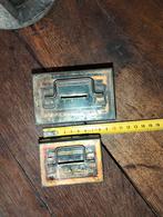 2 kleine brocante spaarpotjes a blikjes blikken, Antiek en Kunst, Ophalen of Verzenden