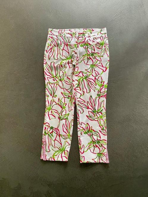 J237 Gerry Weber maat 36=S broek jeans groen/wit, Kleding | Dames, Broeken en Pantalons, Zo goed als nieuw, Maat 36 (S), Wit, Driekwart