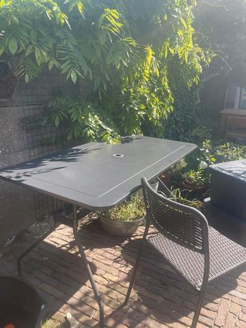 Ikea tuinset met 4 stoelen - donkergrijs/zwart beschikbaar voor biedingen