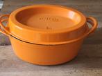 Grote gietijzeren braadpan Doufeu, 40cm, Gietijzer, Ophalen of Verzenden, Zo goed als nieuw, Keramische plaat