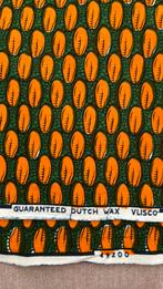 Vlisco stof 49200- print- groen oranje, Overige kleuren, Ophalen of Verzenden, 30 tot 120 cm, Katoen
