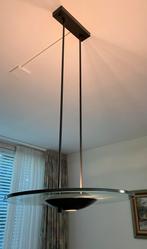 Woonkamerlamp, dimbaar, glas / zwart metaal, Huis en Inrichting, Ophalen, Gebruikt, Glas, Strakke vormgeving