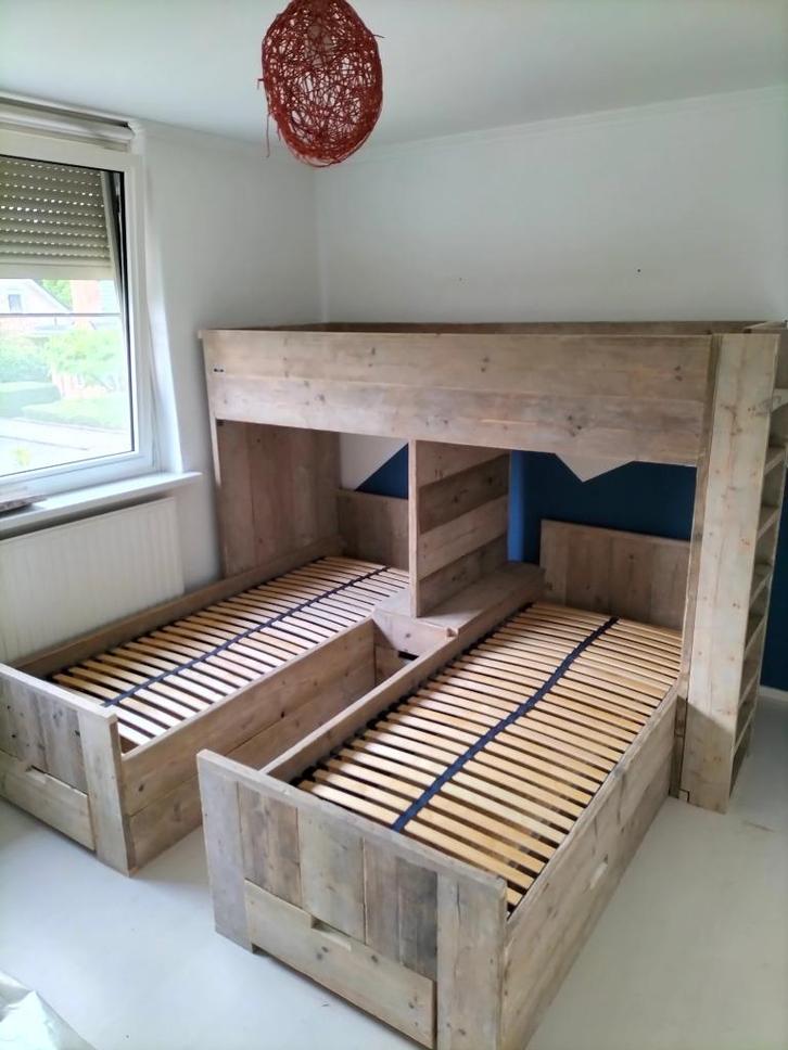 Bedden van steigerhout, Kinderen en Baby's, Kinderkamer | Bedden, Nieuw, 180 cm of meer, 100 cm of meer, Verzenden